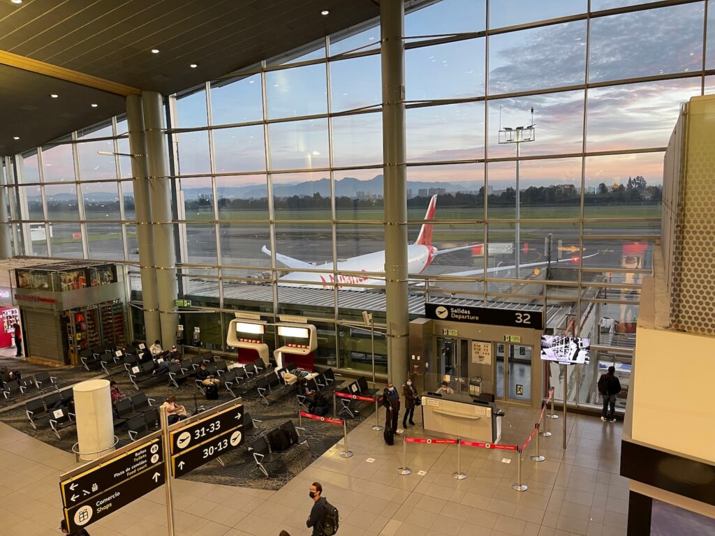 an airport with a large window