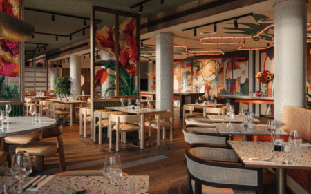 view across We Are EDN restaurant in DoubleTree by Hilton Amsterdam Centraal
