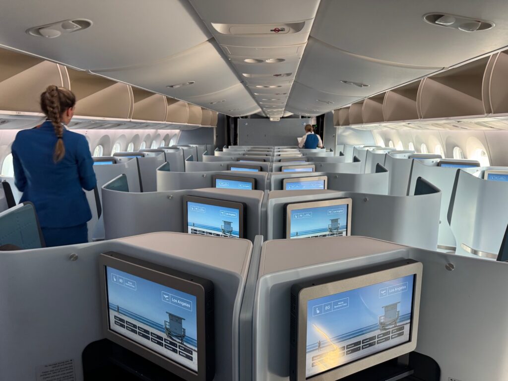a group of people in an airplane