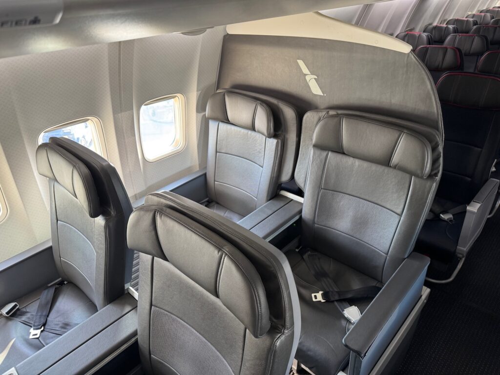 a row of seats in an airplane