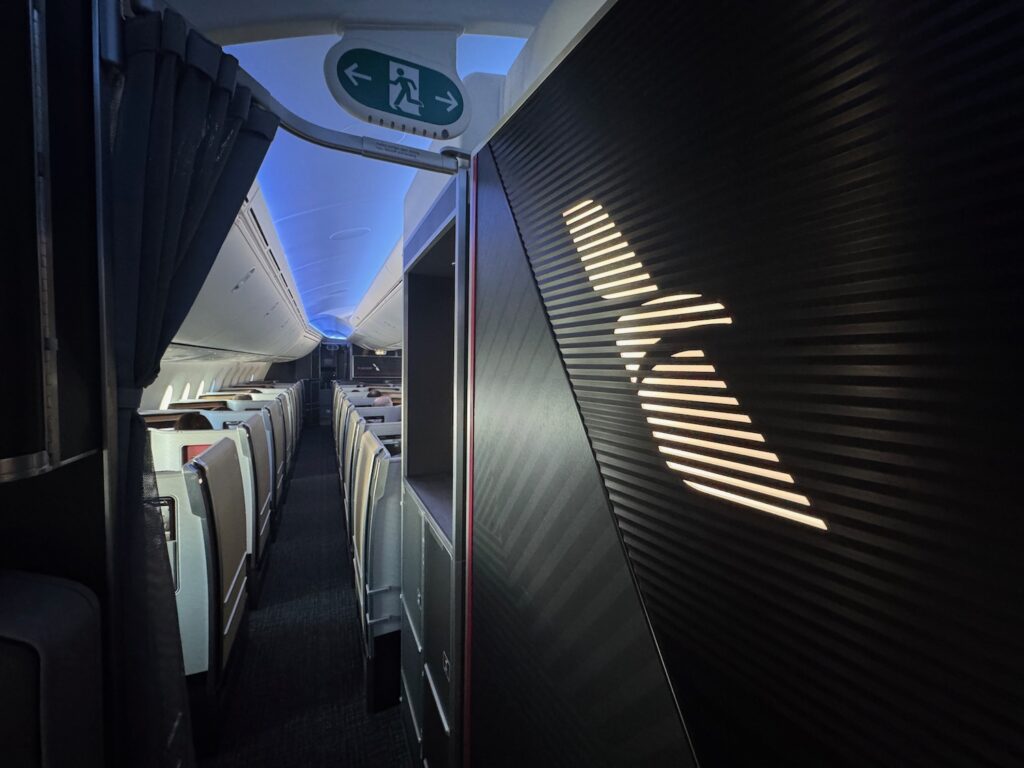 a sign on the side of a plane