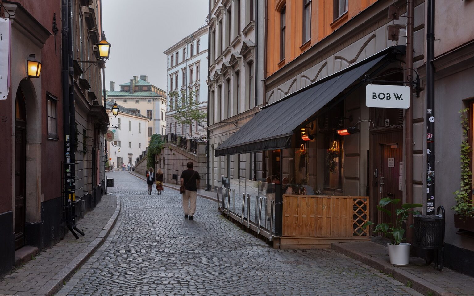 street view and sign of Bob W Stockholm property in historic Gamla Stan