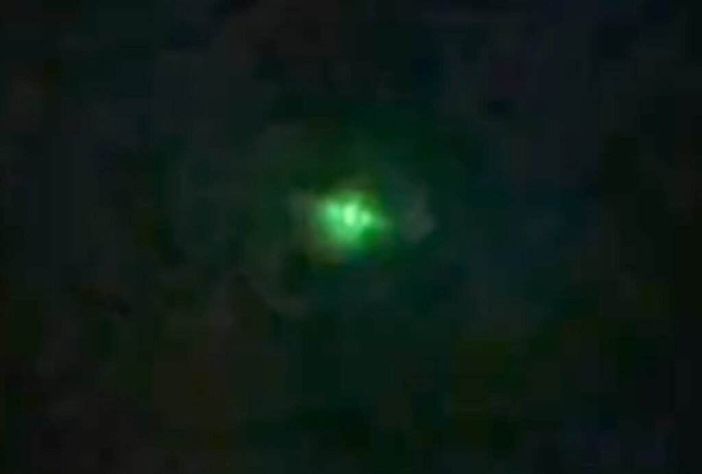 a green light in the dark