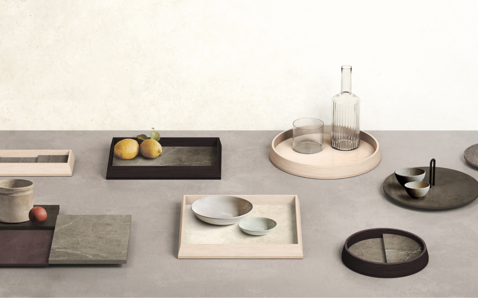 Tratto ceramic plates by Atlas Concorde and Pierre Lissoni
