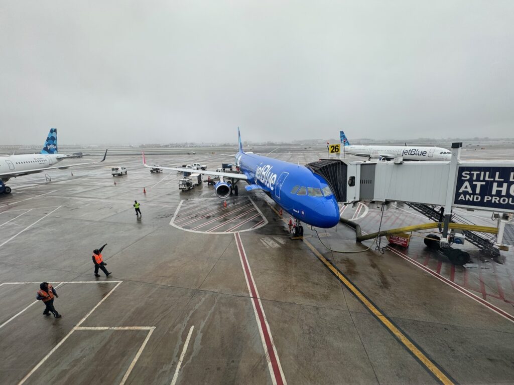 an airplane on the runway