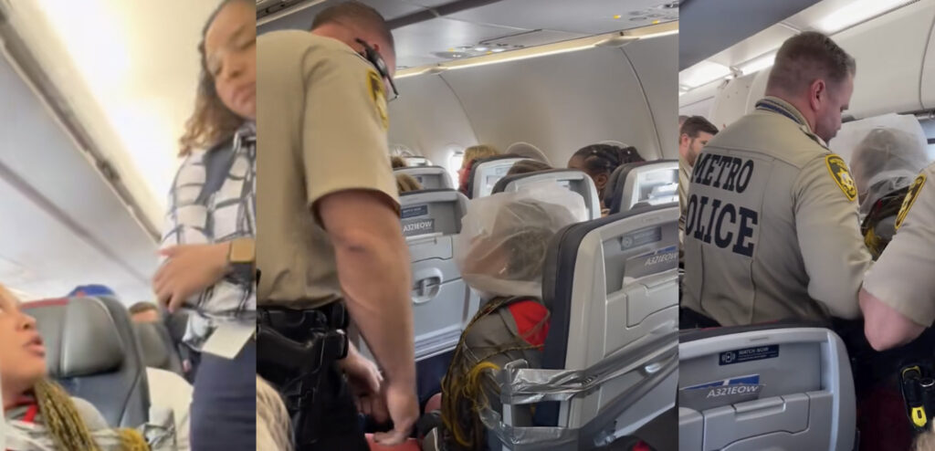 a group of people on an airplane