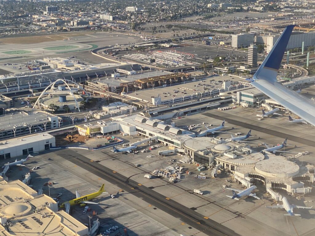 an aerial view of an airport