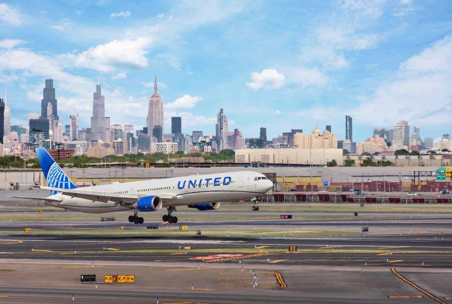a plane taking off from a runway