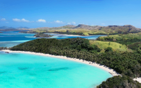 aerial view of Fijo archipelago the Yasawa Islands propesed site for One&Only resort