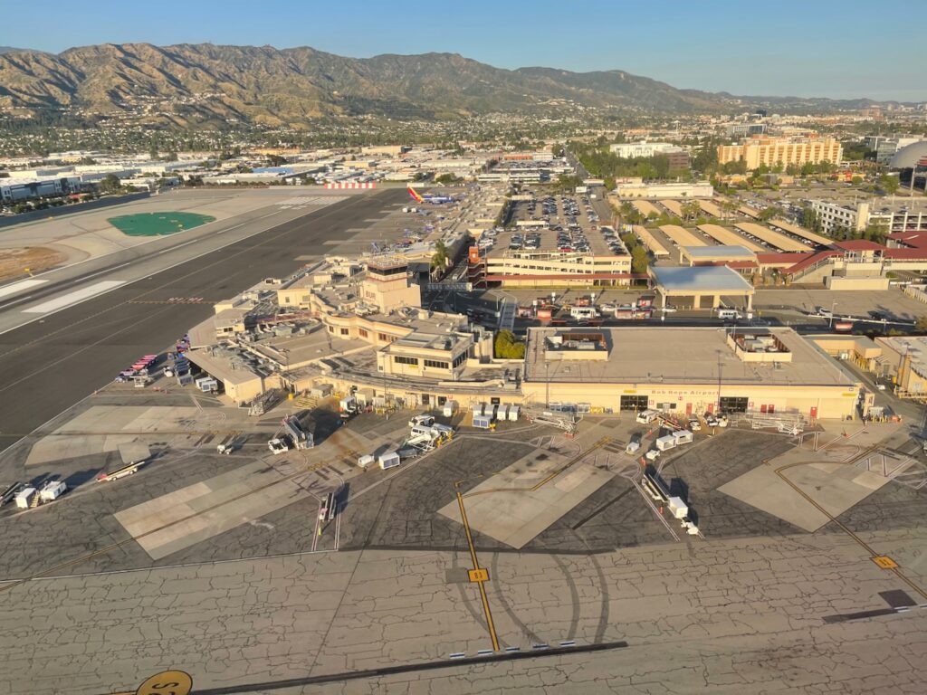 Duffy And Newsom Clash After Burbank Air Traffic Control Tower Left Unmanned During Shutdown an aerial view of a city