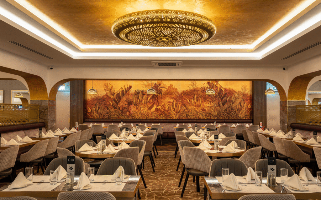 Newmor transforms Stockport icon – Royal Nawaab Pyramid Royal Nawaab Pyramid: A New Landmark Dining Destination with wallcoverings by Newmor