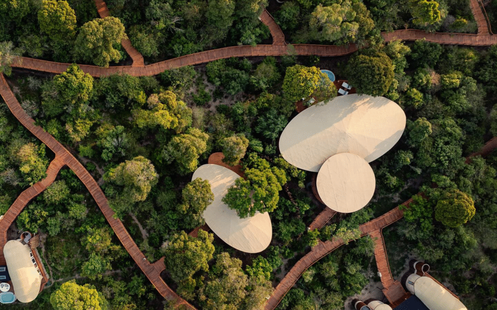 Case study: BAGNODESIGN at Ritz-Carlton Masai Mara Safari Camp Birds eye view of Ritz-Carlton Masai Mara Safari Camp