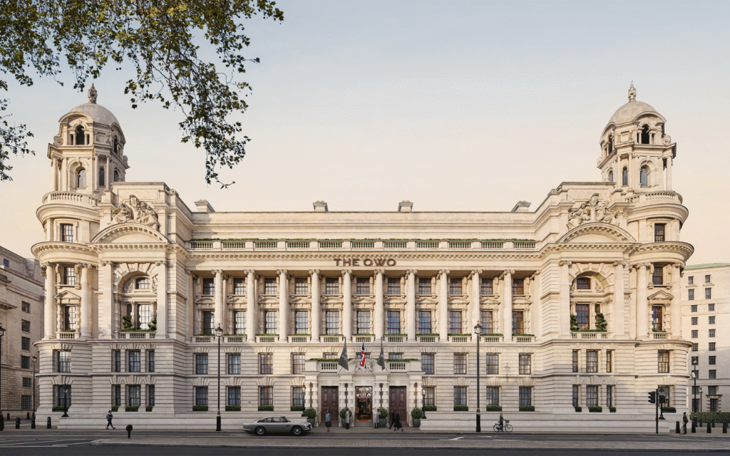 Schlüter-Systems waterproofs Raffles London at The OWO Exterior of Raffles London at The OWO