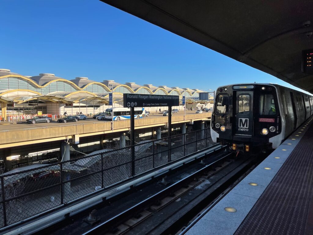 Trump Pushes To Bypass Congress, Pay Air Traffic Controllers Amid Shutdown a train at a station