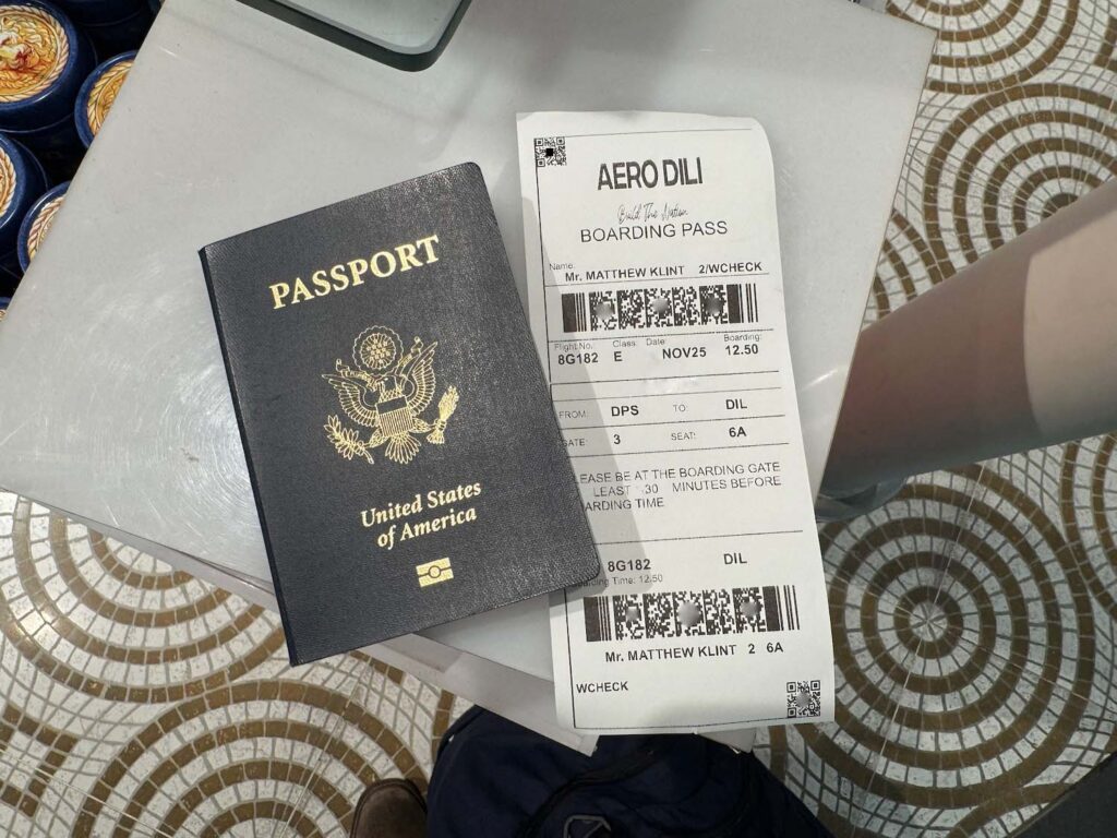 a passport and boarding pass