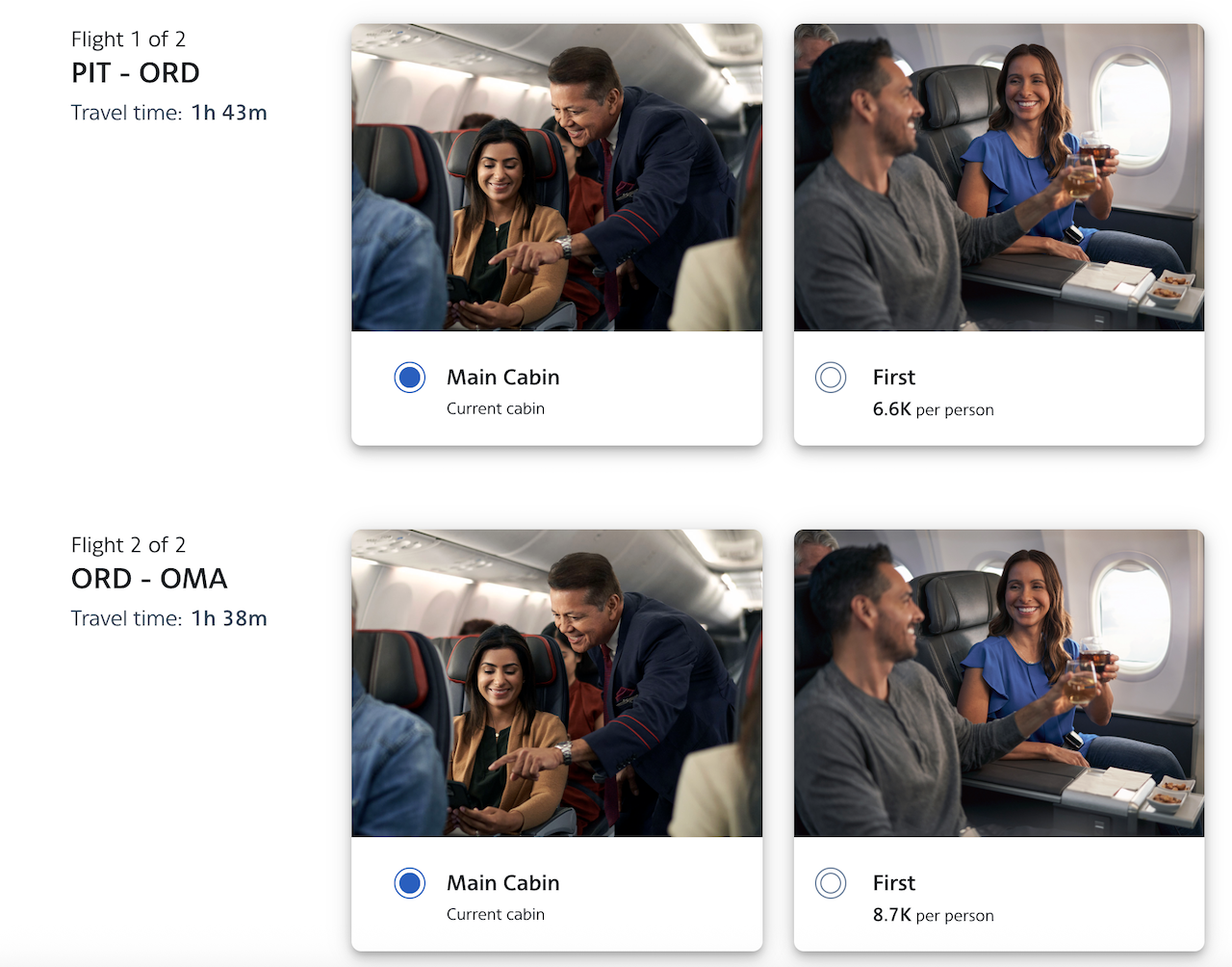 American Airlines Upgrade Offer