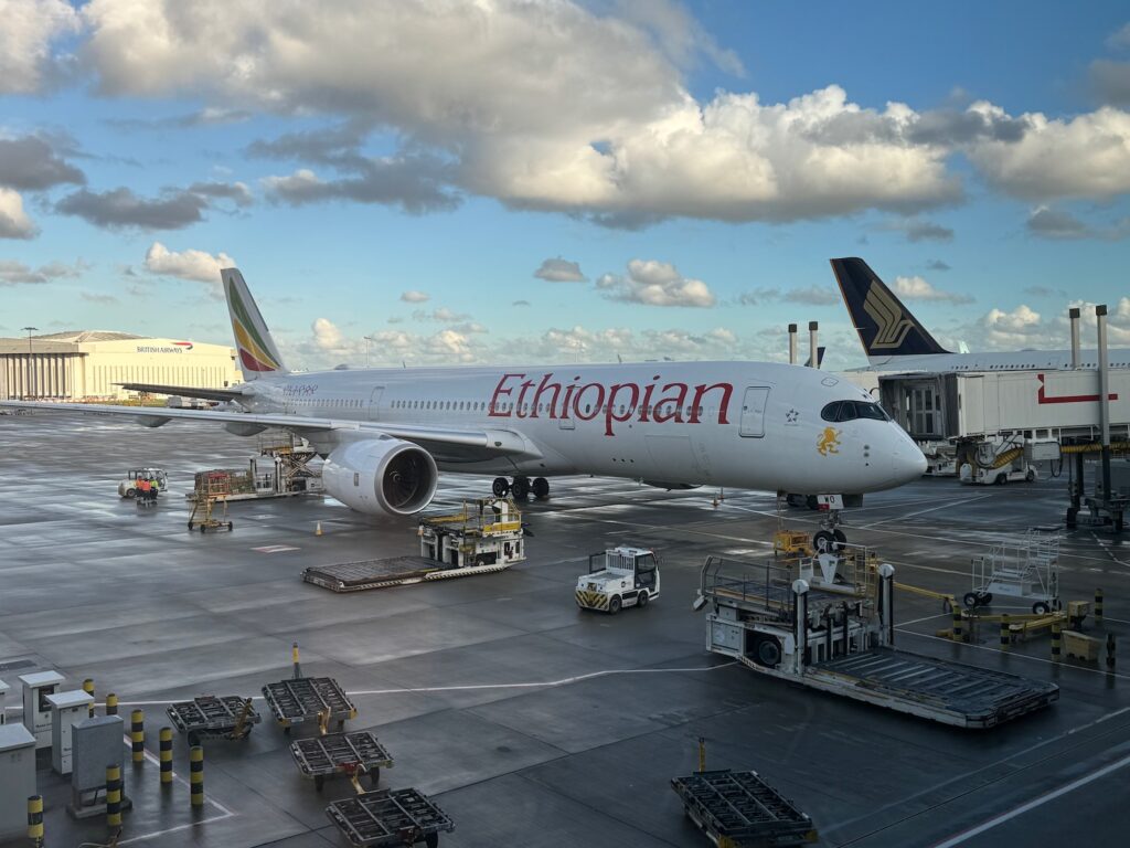 an airplane at an airport