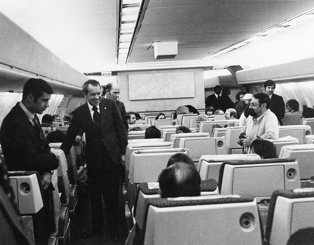 a group of people in an airplane