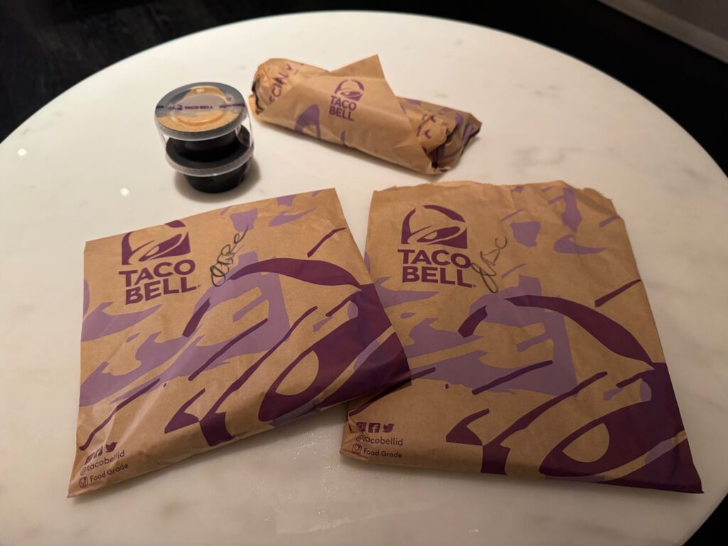 a group of brown bags on a white table
