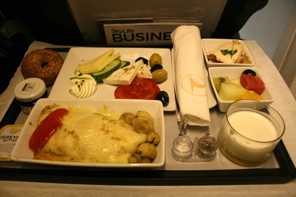 a tray of food on a table
