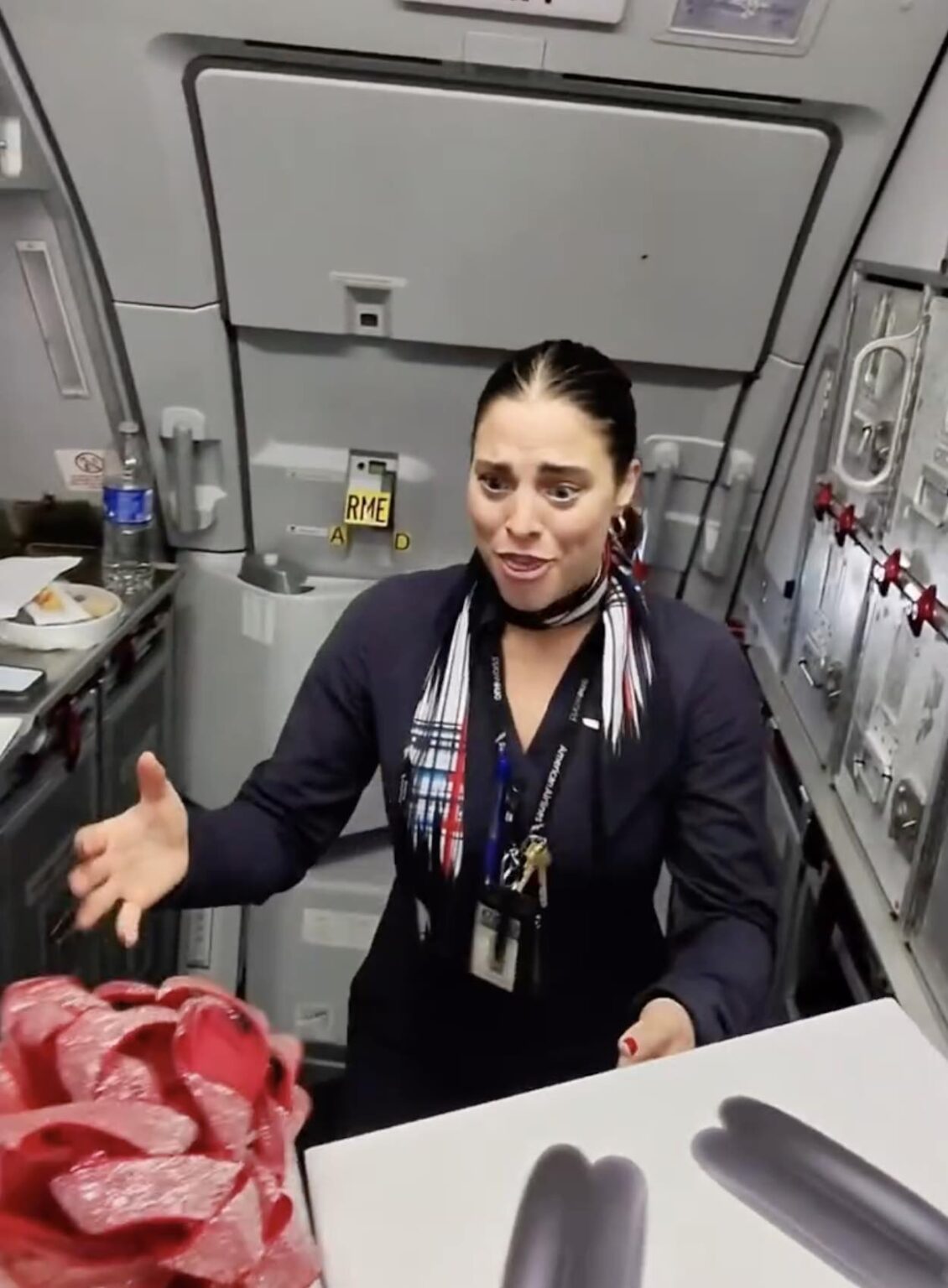 a woman in a black jacket