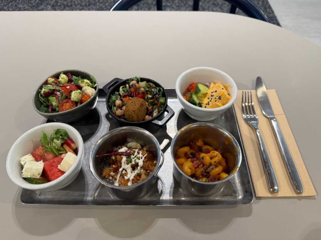 a tray of food on a table