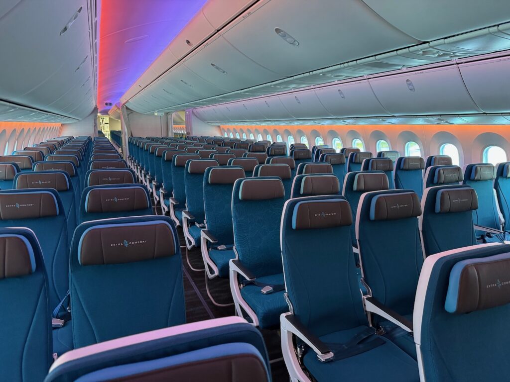 a row of seats in an airplane