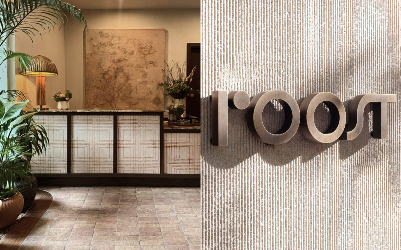 entrance branding with view through to lobby and reception at ROOST Rainey by Method Co.