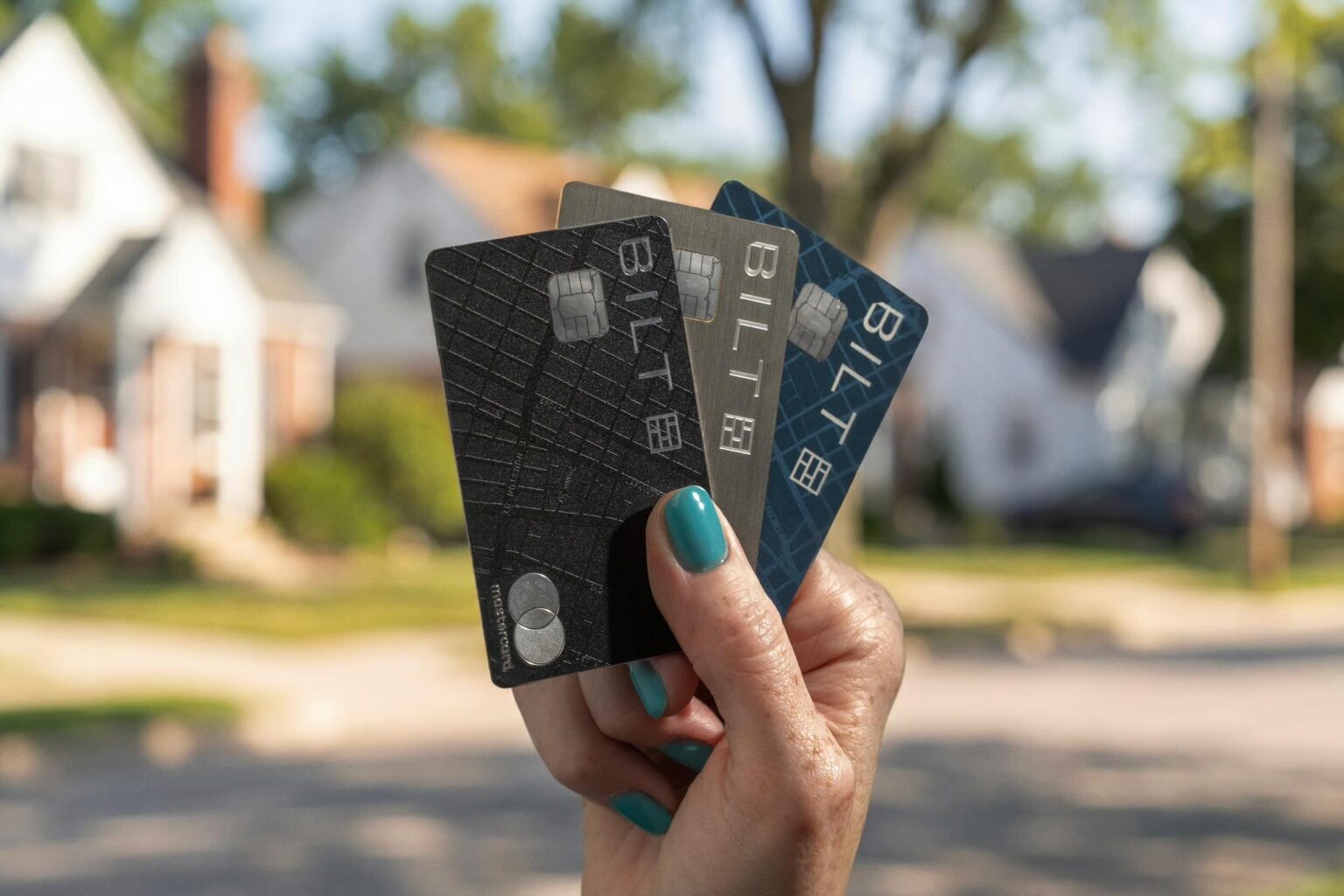 a hand holding credit cards