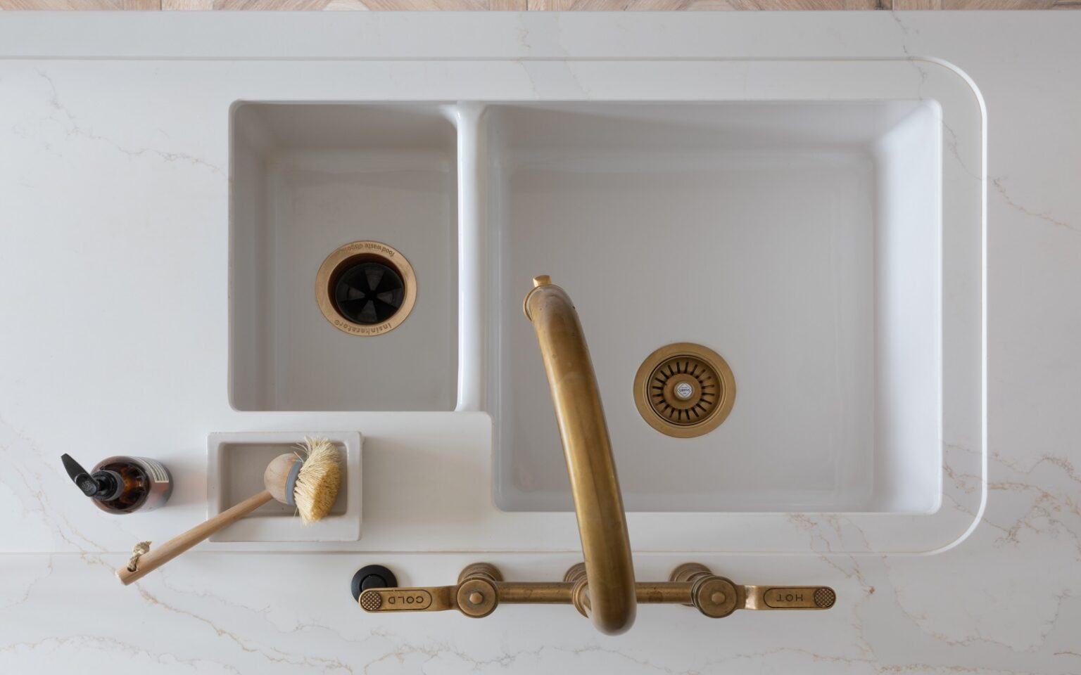 handcrafted fire clay sink from Shaws and House of Rohl