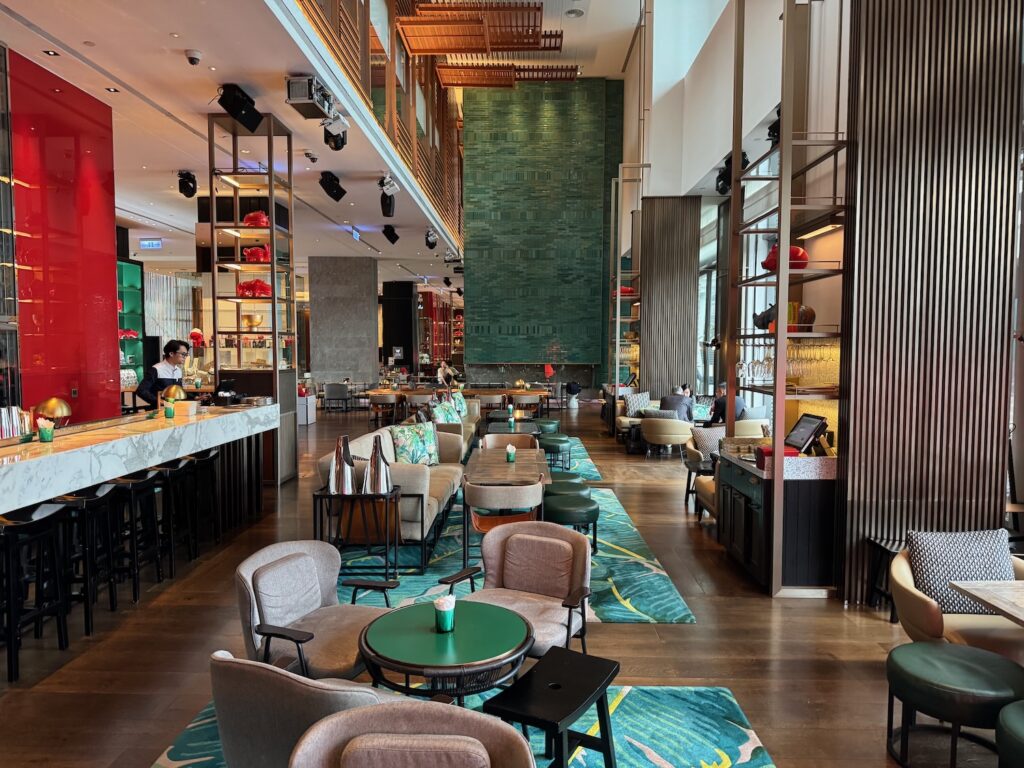 a room with tables and chairs