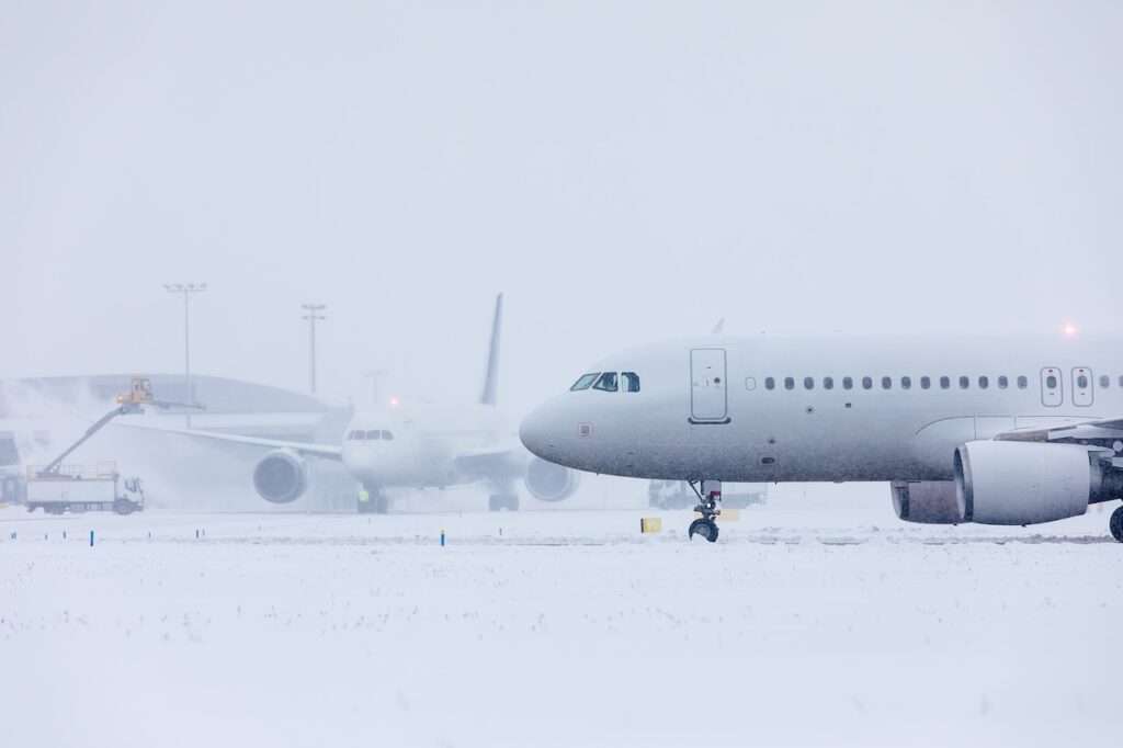 flight cancellations snow airport