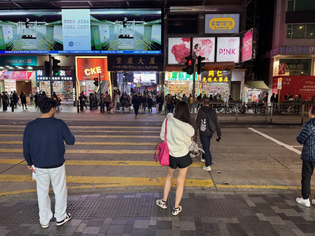 people walking on a street