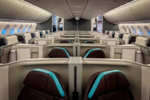 Tropical transpacific flair: Hawaiian Airlines Boeing 787 Dreamliner business class
