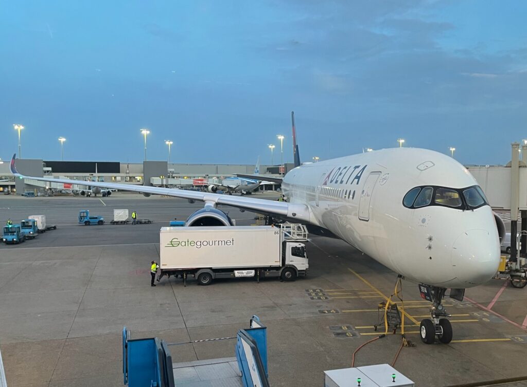 an airplane at an airport