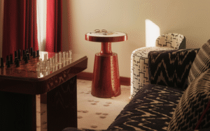 Chess table, coffee table and settee at The Shepherd Mayfair