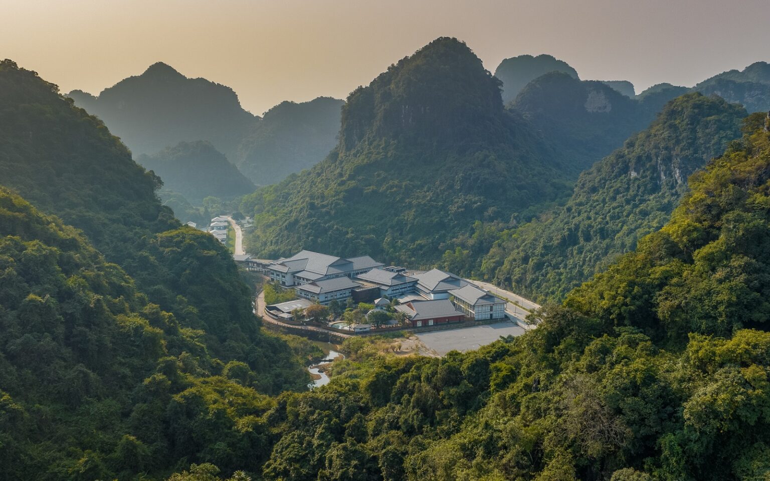 aerial view of Hilton Quang Hanh Onsen Resort - an onsen experience in Northern Vietnam