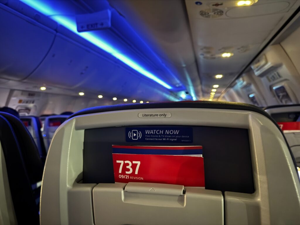 a seat on an airplane