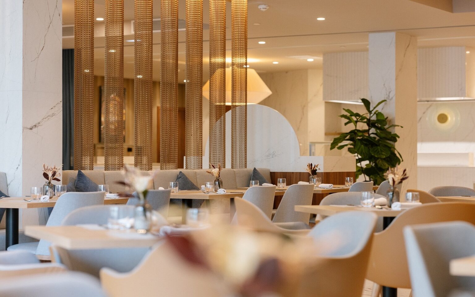 The Barceló Hotel Group takes Royal Hideaway Hotels & Resorts to Morocco chairs and tables in The Barceló Hotel Group Royal Hideaway Hotels & Resorts Casablanca