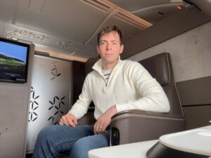 a man sitting in a chair