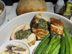 I Tried American Airlines’ Centennial Chicken Florentine Roulade In Business Class