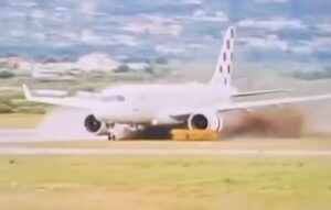 Croatia Airlines Airbus A220 Veers Off Runway At High Speed, Smashes Signs Croatia Airlines Airbus A220 Veers Off Runway At High Speed, Smashes Signs
