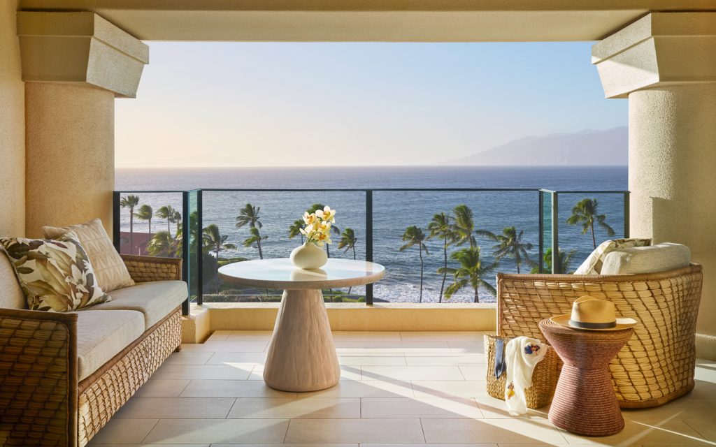 Four Seasons Resort Maui unveils the Club Floor – a reimagined hotel-within-a-hotel seats on verandah overlooking the ocean at Four Seasons Resort Maui at Wailea debuts the Club Floor,