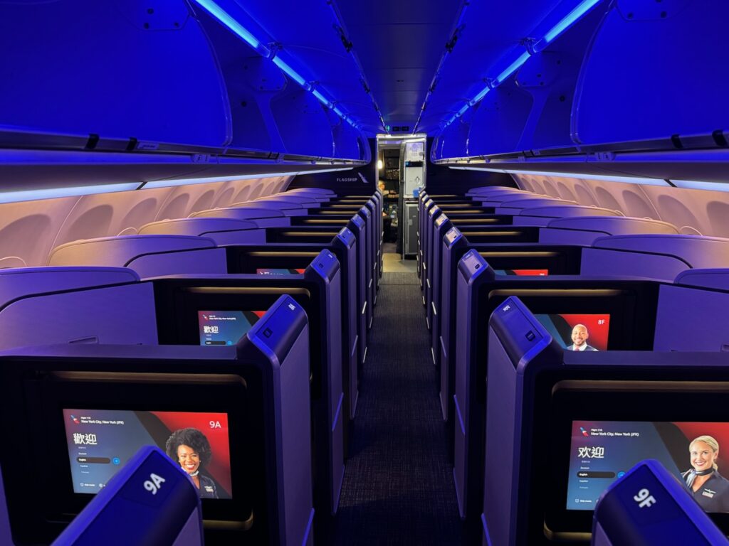 a row of seats in an airplane