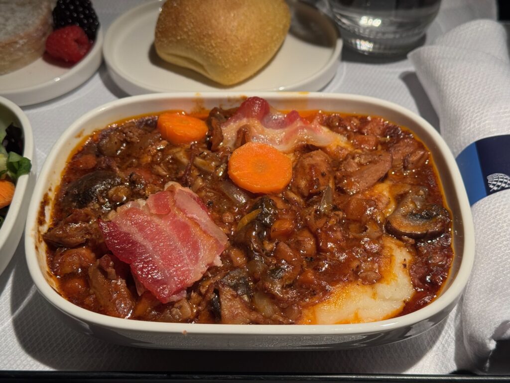 United Airlines Surprised Me With Excellent Coq Au Vin On A Redeye