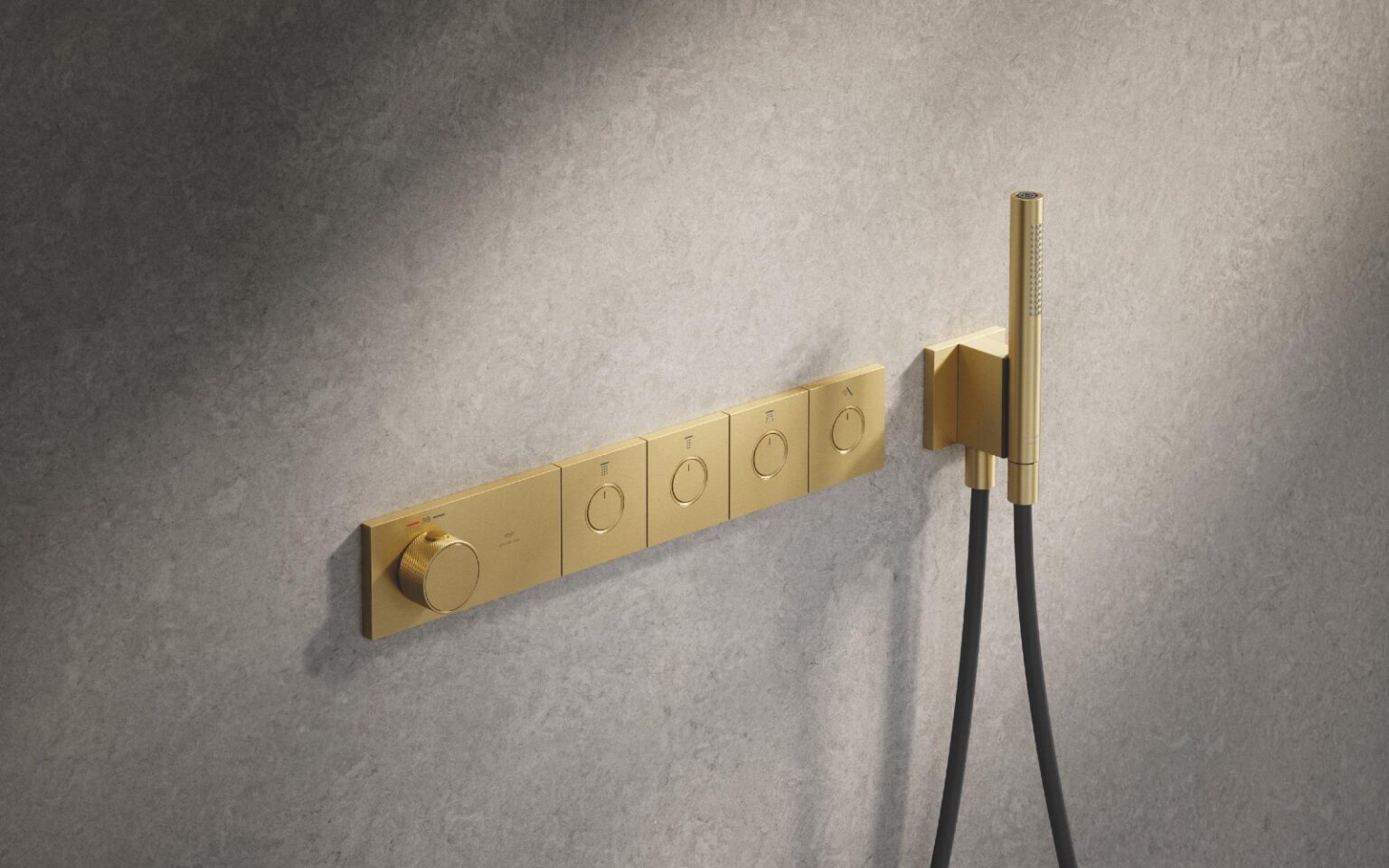 GROHE puts personalisation at the heart of shower design with Grohtherm Aqua Tiles GROHE Grohtherm Aqua Tiles thermostat