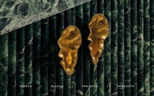 marble vanity surface with gold shell handles on the cover of SPACE design magazine issue 61