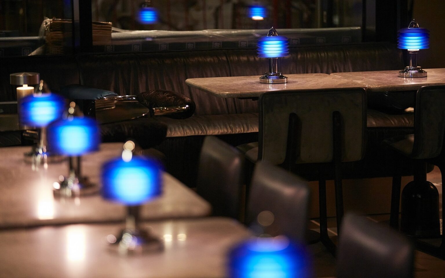 Wolves of Tokyo – a Japan Noir project by Run For The Hills wolves-of-tokyo-indoor-seating-blue-lamps-landscape