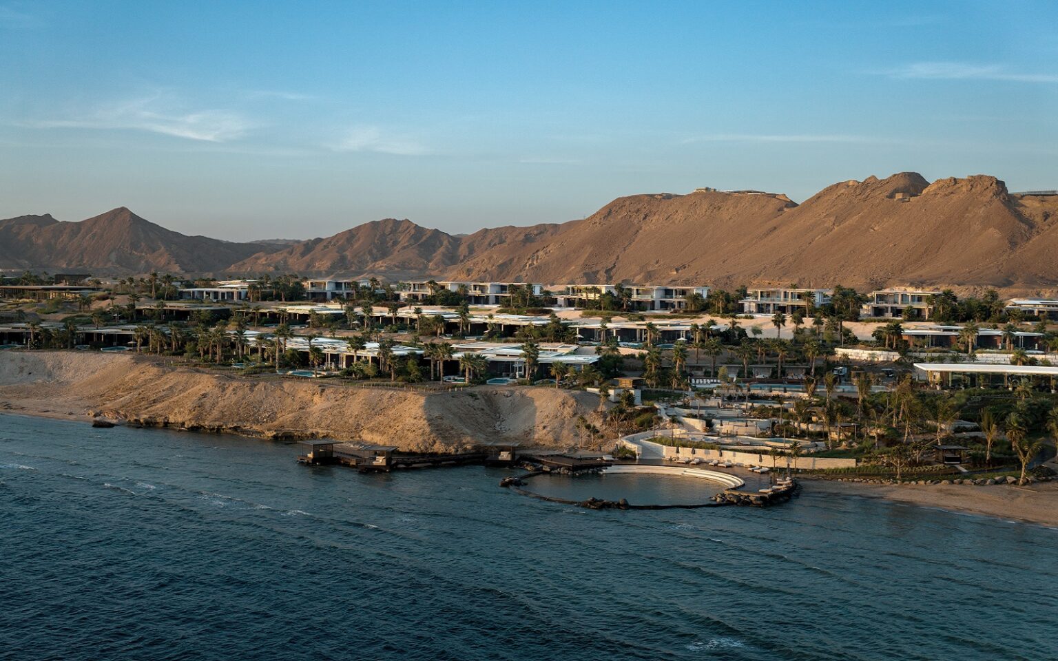 Red Sea Global opens Rosewood AMAALA aerial view of Rosewood AMAALA - the third resort to open at AMAALA Triple Bay