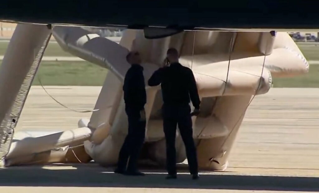 Emergency Slide Deploys On Air Force One — Trump Insists It Was Intentional